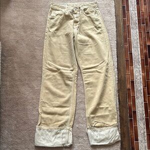 Zara Beige denim size 4 
Cuffed legs
